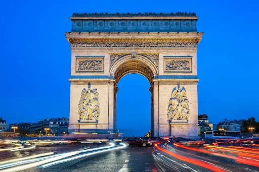 Arch of Triumph at night, Paris,