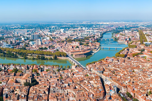 Toulouse aerial panoramic view France