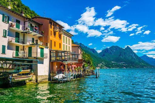 Waterfront of Gandria village near Lugano, Switzerland