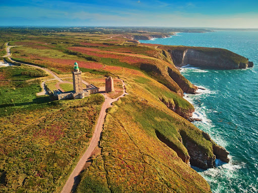 Scenic view of Cape Frehel, one of the most popular tourist destinations in Brittany, France